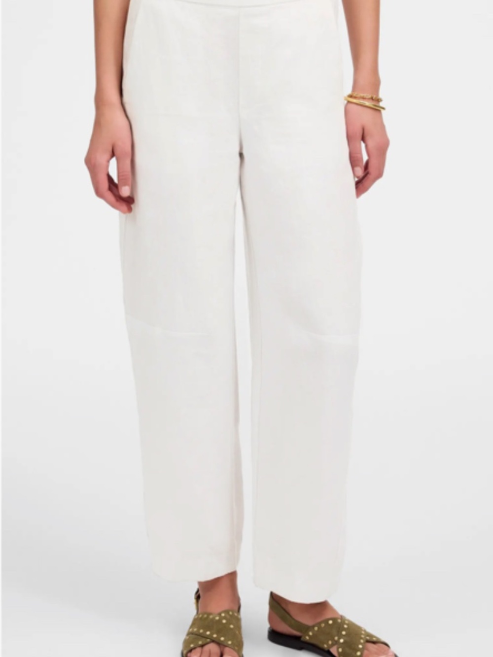 Madewell Barrel Leg Linen Pants Size Large Lightweight Summer NWT (P)